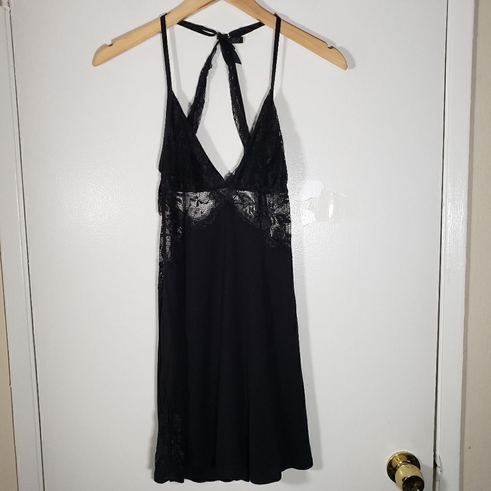 Avidlove Black Lace Sleep Chemise Sexy Dress Size M